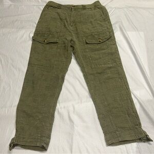 Anthropologie‎ Olive Straight Leg Pants Cargo Viscose Cotton